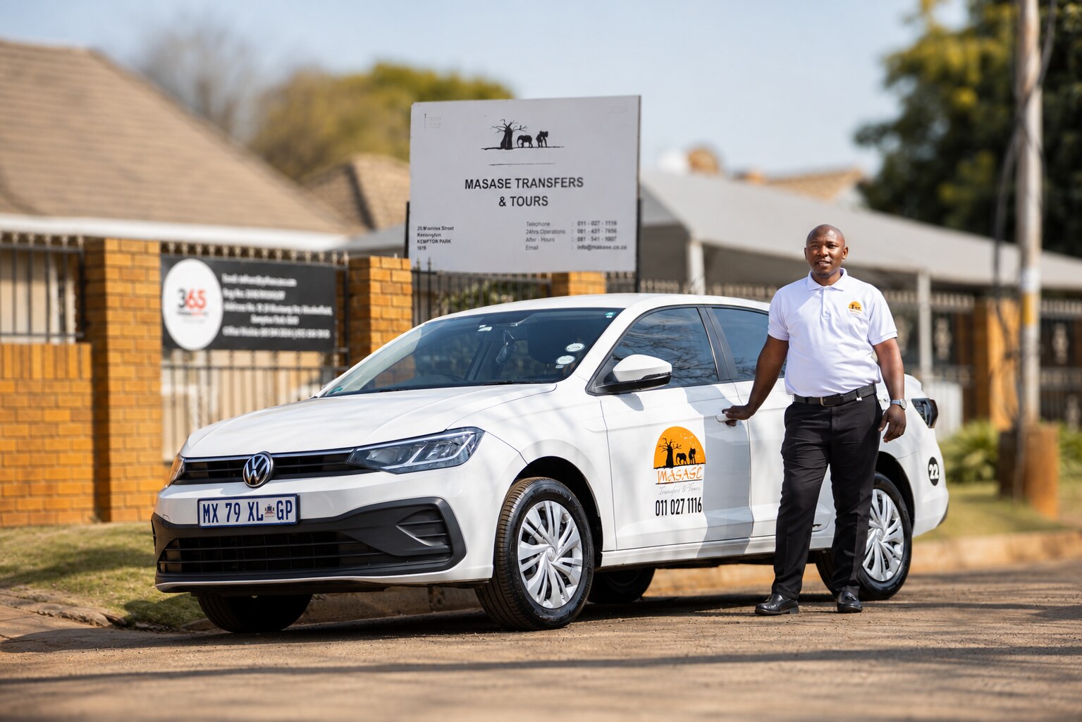A Masase luxury sedan parked outside our Kempton Park office