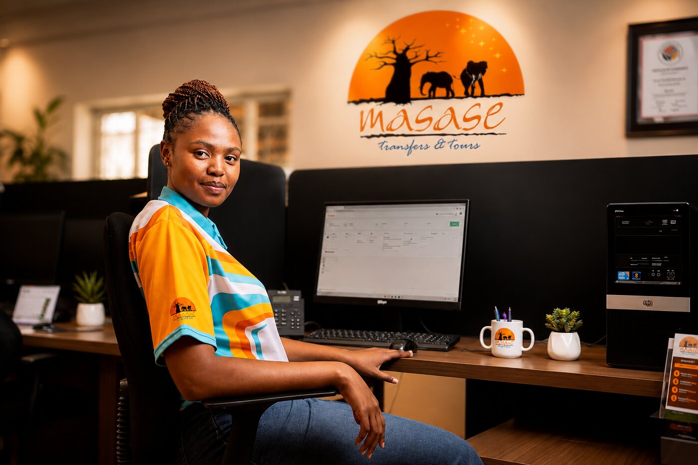 A member of the Masase Transfers & Tours team at our office